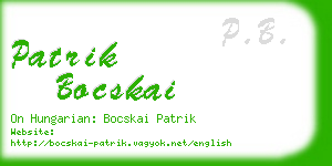 patrik bocskai business card